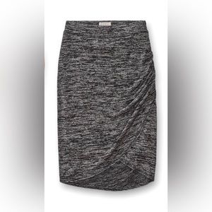 Wilfred Free Aritzia grey heathered rouched skirt